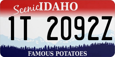 ID license plate 1T2092Z