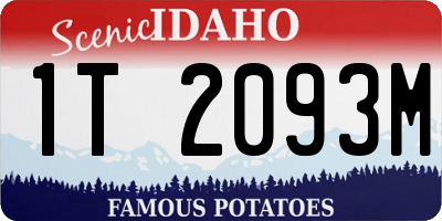 ID license plate 1T2093M