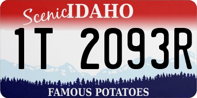 ID license plate 1T2093R