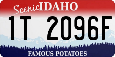 ID license plate 1T2096F