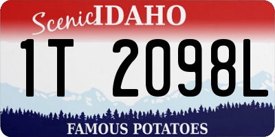 ID license plate 1T2098L
