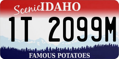 ID license plate 1T2099M