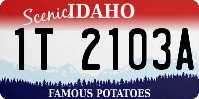 ID license plate 1T2103A