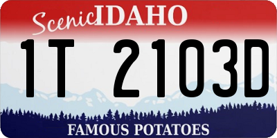 ID license plate 1T2103D