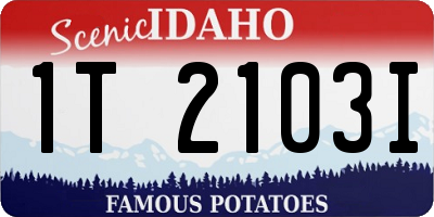 ID license plate 1T2103I