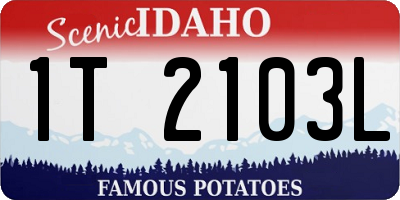 ID license plate 1T2103L