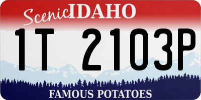 ID license plate 1T2103P