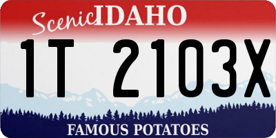 ID license plate 1T2103X