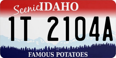 ID license plate 1T2104A