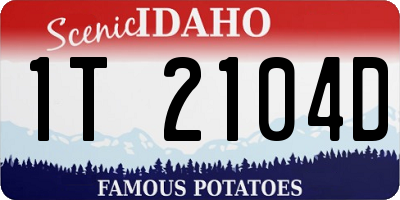 ID license plate 1T2104D