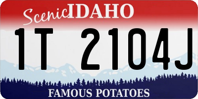 ID license plate 1T2104J