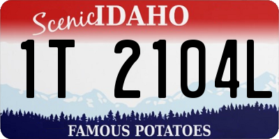 ID license plate 1T2104L
