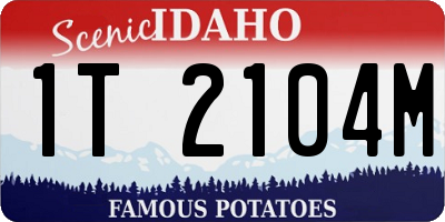 ID license plate 1T2104M
