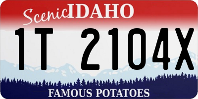ID license plate 1T2104X