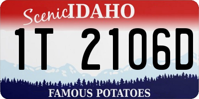 ID license plate 1T2106D