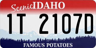 ID license plate 1T2107D