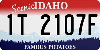 ID license plate 1T2107F