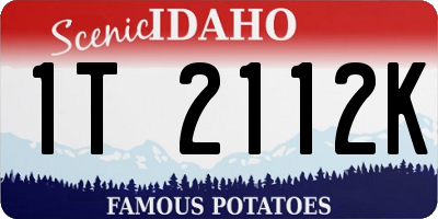 ID license plate 1T2112K