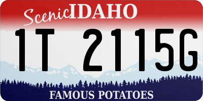 ID license plate 1T2115G