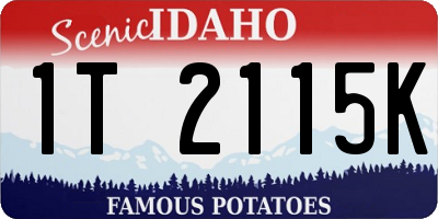 ID license plate 1T2115K