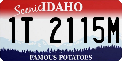 ID license plate 1T2115M