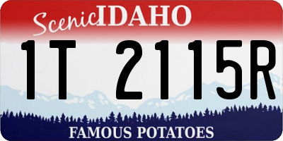 ID license plate 1T2115R
