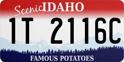 ID license plate 1T2116C