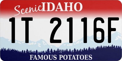 ID license plate 1T2116F