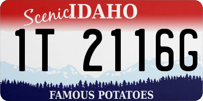 ID license plate 1T2116G