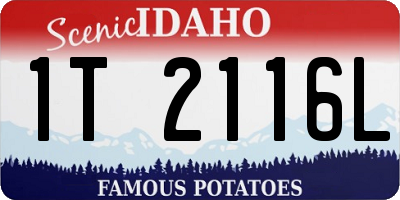 ID license plate 1T2116L