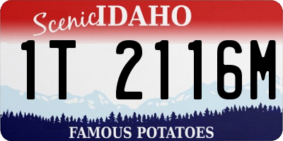 ID license plate 1T2116M