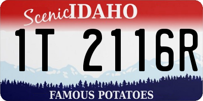 ID license plate 1T2116R