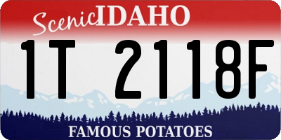 ID license plate 1T2118F
