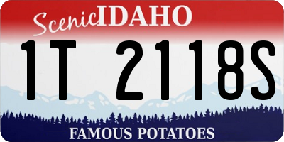 ID license plate 1T2118S
