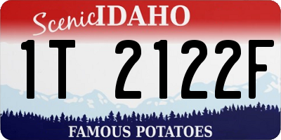 ID license plate 1T2122F