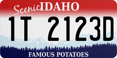 ID license plate 1T2123D