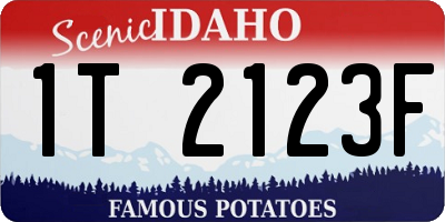 ID license plate 1T2123F