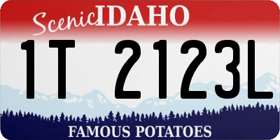 ID license plate 1T2123L