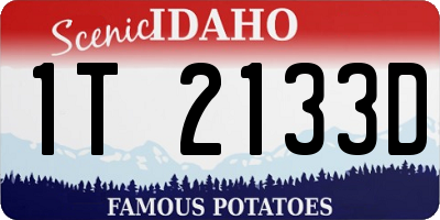 ID license plate 1T2133D