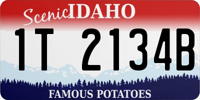 ID license plate 1T2134B