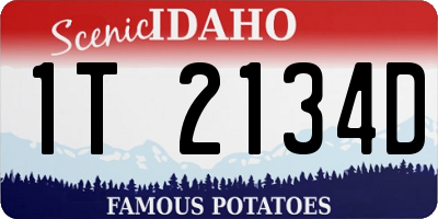 ID license plate 1T2134D