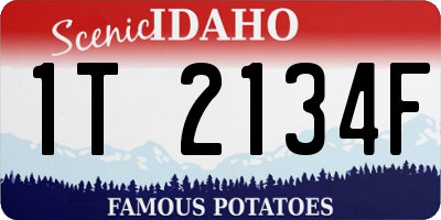 ID license plate 1T2134F
