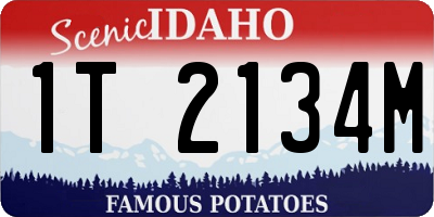 ID license plate 1T2134M