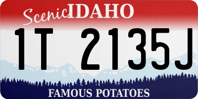 ID license plate 1T2135J