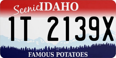 ID license plate 1T2139X