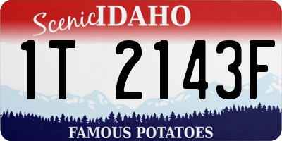 ID license plate 1T2143F