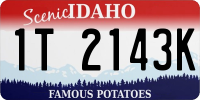 ID license plate 1T2143K