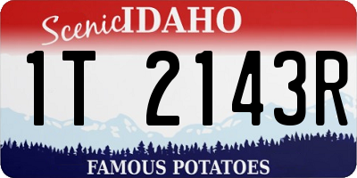 ID license plate 1T2143R