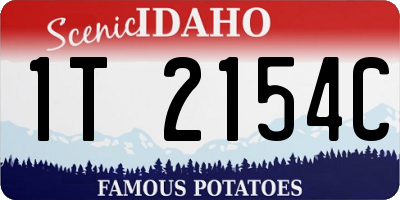 ID license plate 1T2154C