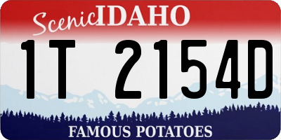 ID license plate 1T2154D